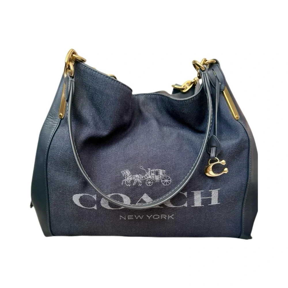Coach Dalton 31 Horse and Carriage Jacquard Shoulder Bag - Blue Denim. LIKE NEW - Picture 3 of 13